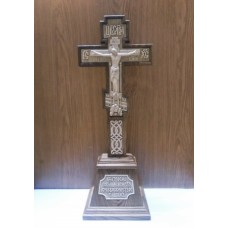Крест деревянный настольный 21000руб выс.53см распятие мрамор с частицей камня из купели крещения