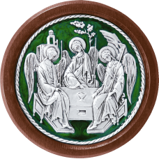Икона посеребрение 2650руб  св.Троица А 42-3 эмаль