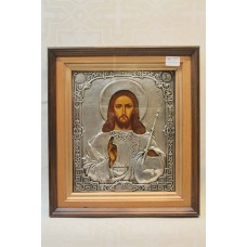 Икона посеребренная риза Иисус Христос 21х26 с голубем 15000руб *